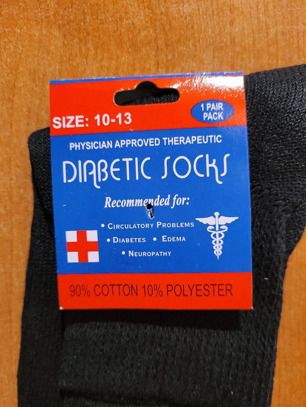 Diabetic Men's Gray Crew Socks - Size 10-13 New